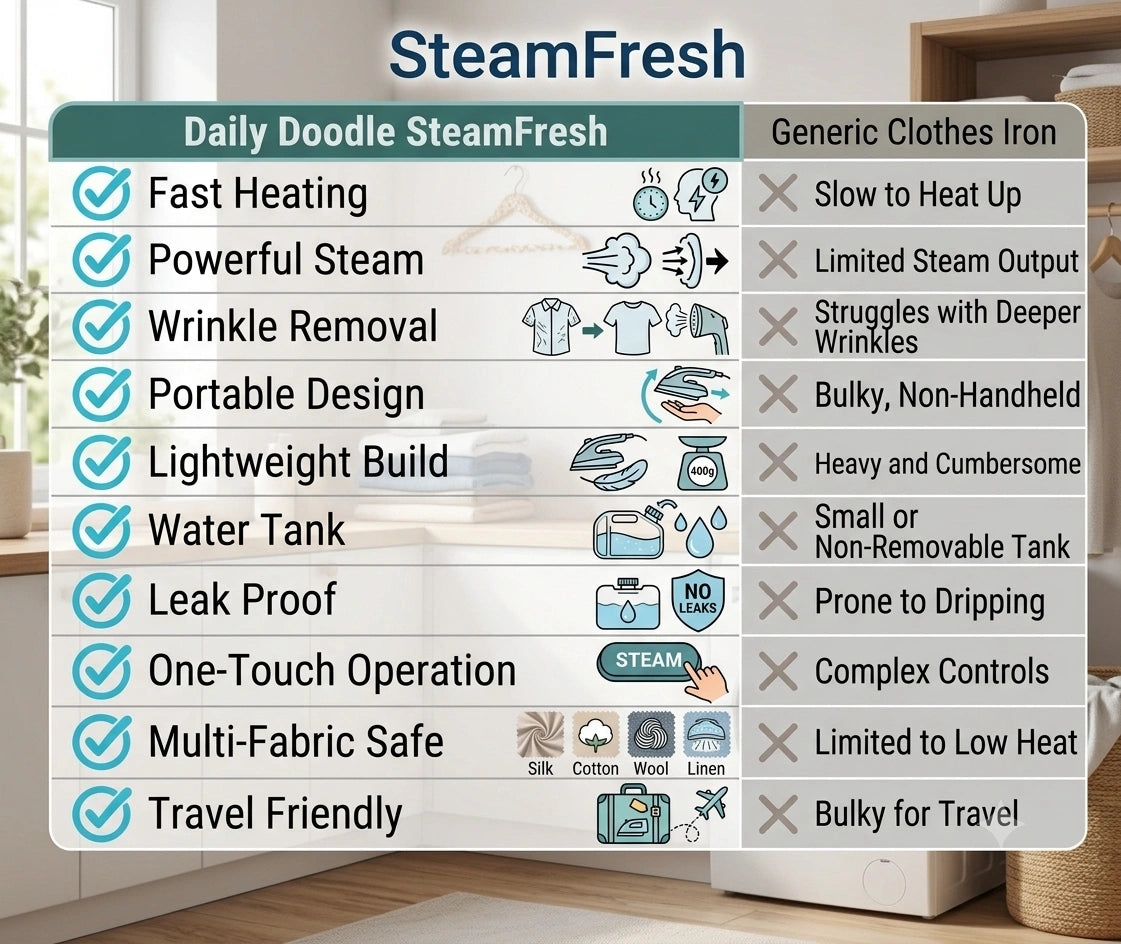 PressPro™ Handheld Garment Steamer | 30-Second Wrinkle Remover