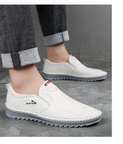 👟 112 White Synthetic Leather Casual Shoes For Men