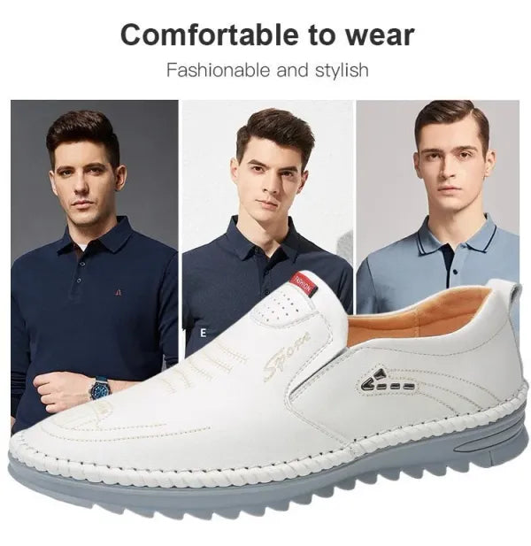 👟 112 White Synthetic Leather Casual Shoes For Men