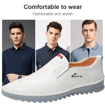 👟 112 White Synthetic Leather Casual Shoes For Men